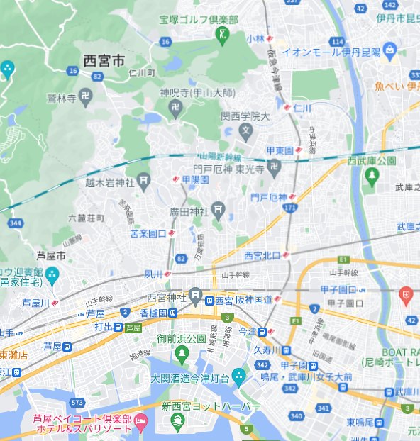 TWICEミナさんの育ったとされる西宮市周辺