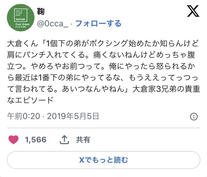 画像 一歳下の弟からパンチ