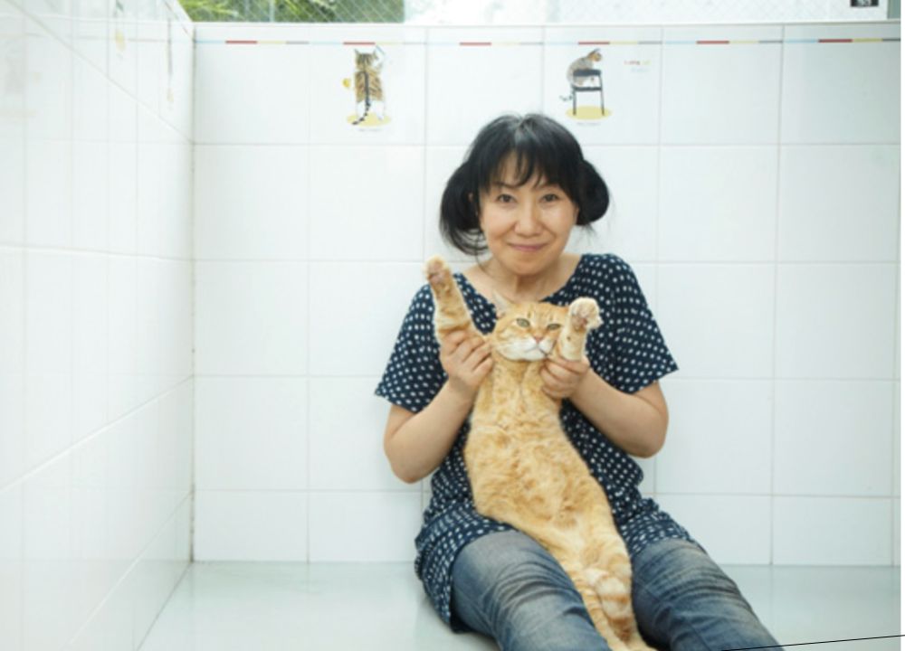 室井滋さんと猫