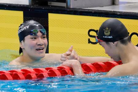 日本選手権400m個人メドレーで優勝した松下知之選手